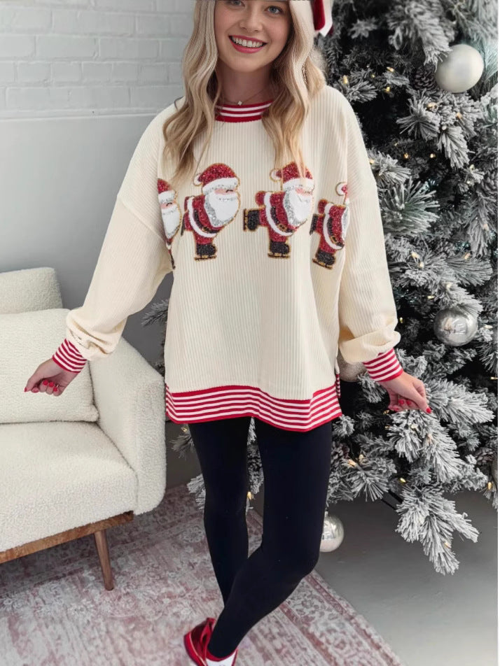 Damer Oversized Tröja med festligt Santa-motiv Mirla-Eva Jonsson