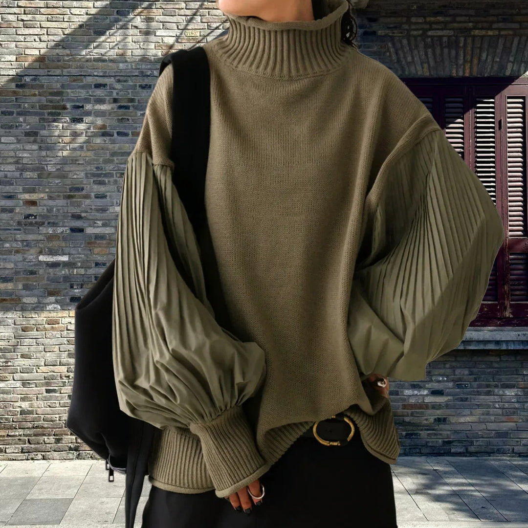 Damer Oversized Tröja med strukturerade Puffärmar Mirla-Eva Jonsson