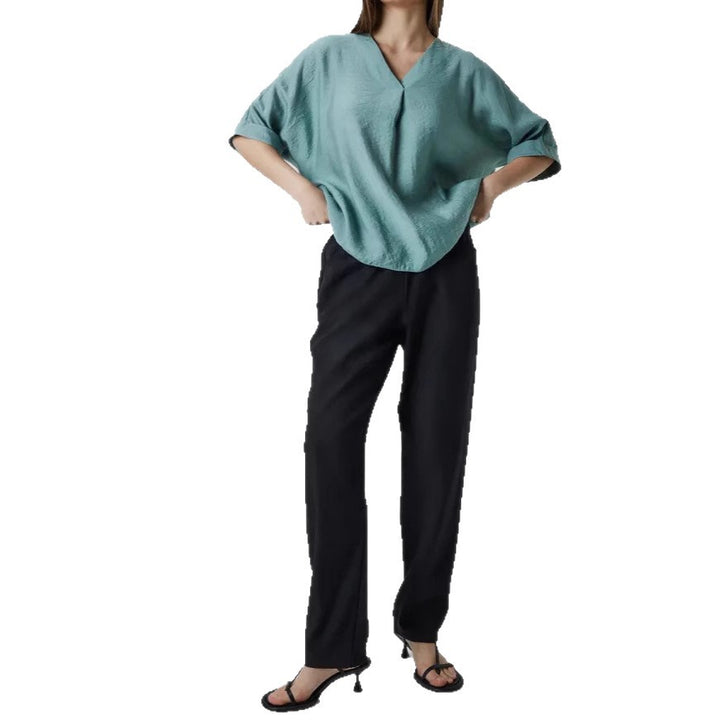 Damer Oversized Tunika med V-ringning och lätt vävmönster Mirla-Eva Jonsson