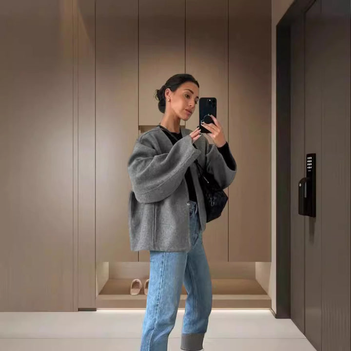 Damer Oversized Ulljacka Eva Jonsson-Eva Jonsson