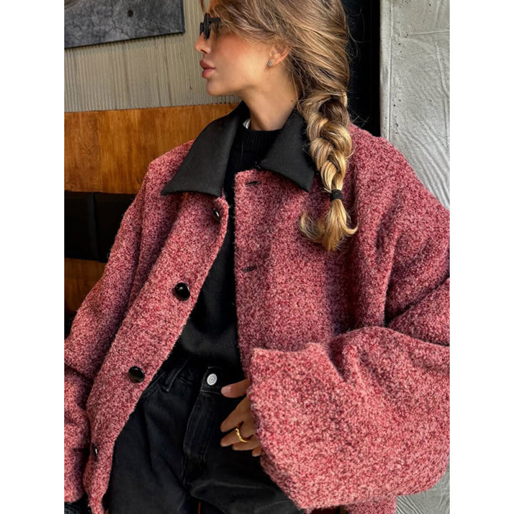 Damer Oversized Ulljacka med elegant knapplösning Mirla-Eva Jonsson