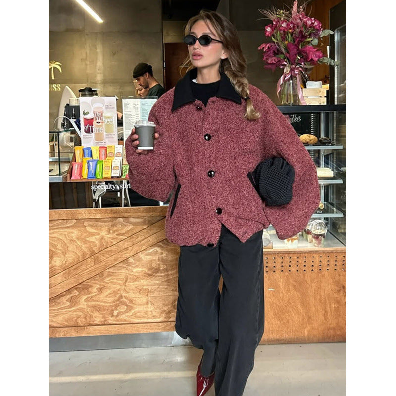 Damer Oversized Ulljacka med elegant knapplösning Mirla-Eva Jonsson