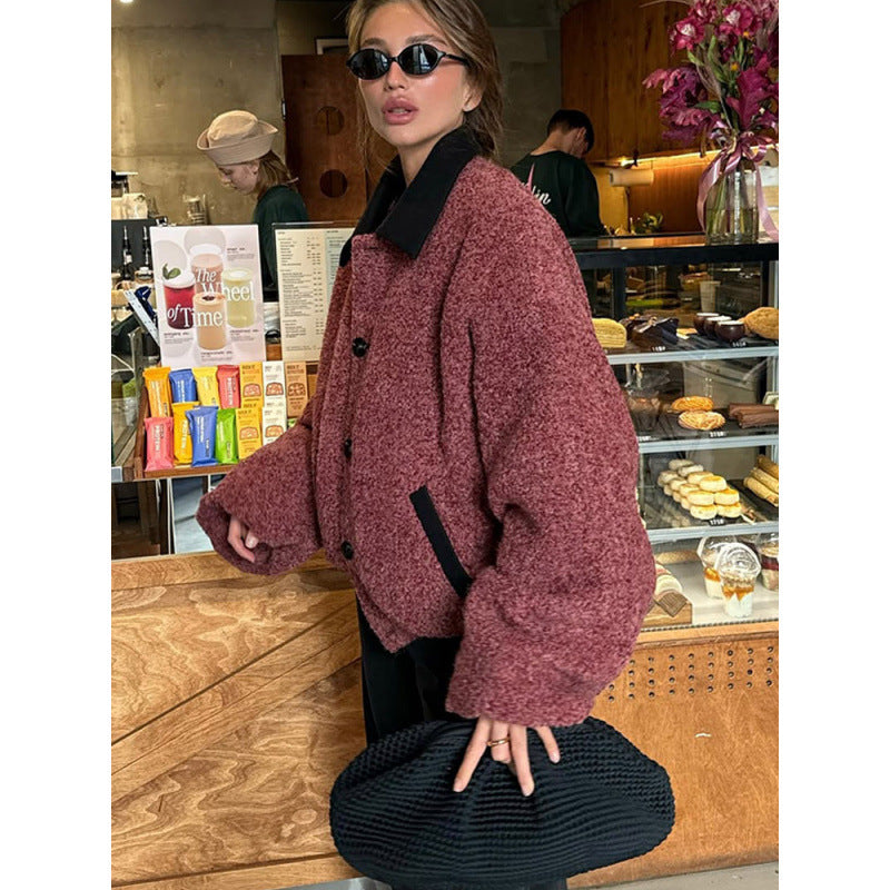 Damer Oversized Ulljacka med elegant knapplösning Mirla-Eva Jonsson