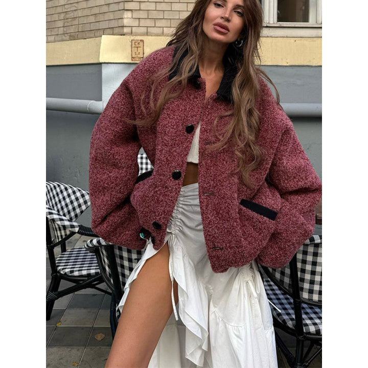 Damer Oversized Ulljacka med elegant knapplösning Mirla-Eva Jonsson