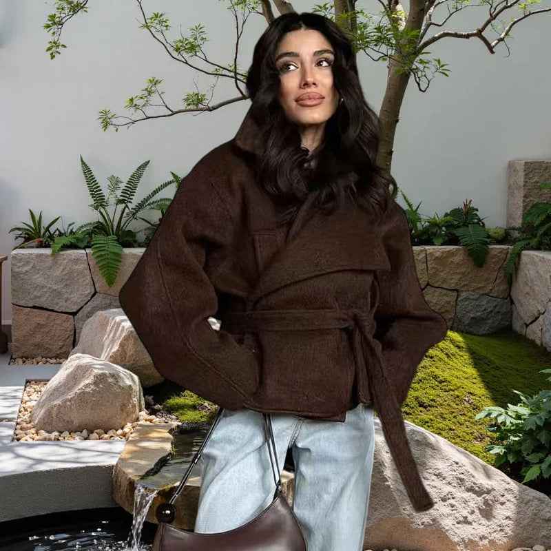 Damer Oversized Ullkappa med bälte Mirla-Eva Jonsson