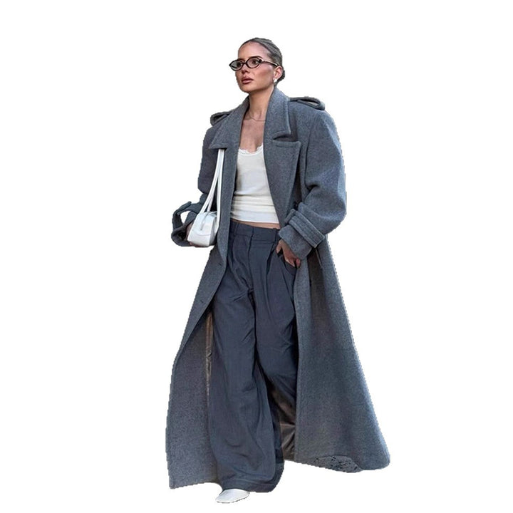 Damer Oversized Ullkappa med dekorativa knappryck Mirla-Eva Jonsson