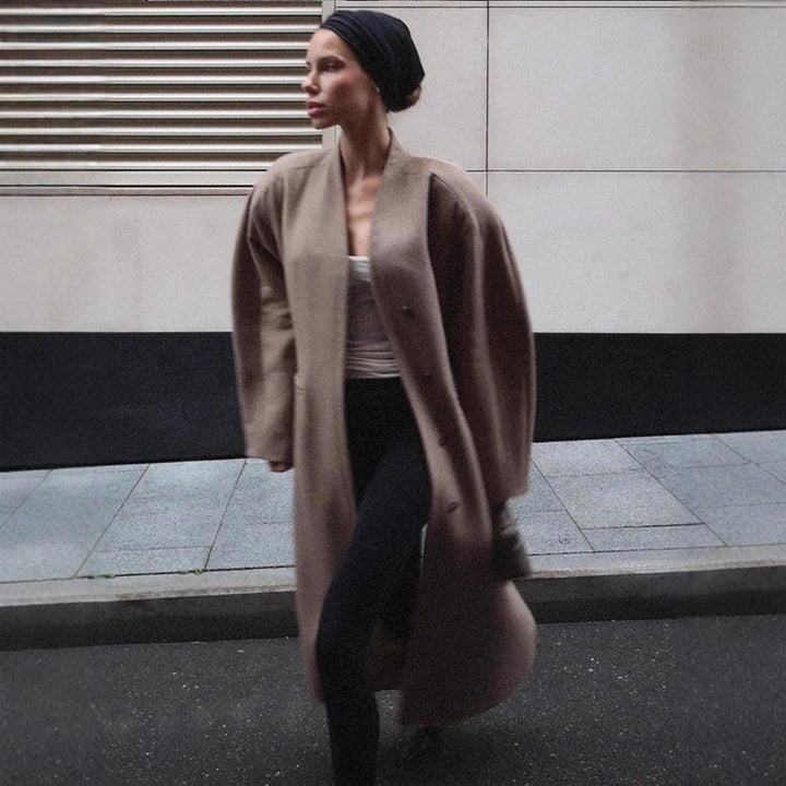 Damer Oversized Ullkappa med diskreta rynkor Eva Jonsson-Eva Jonsson