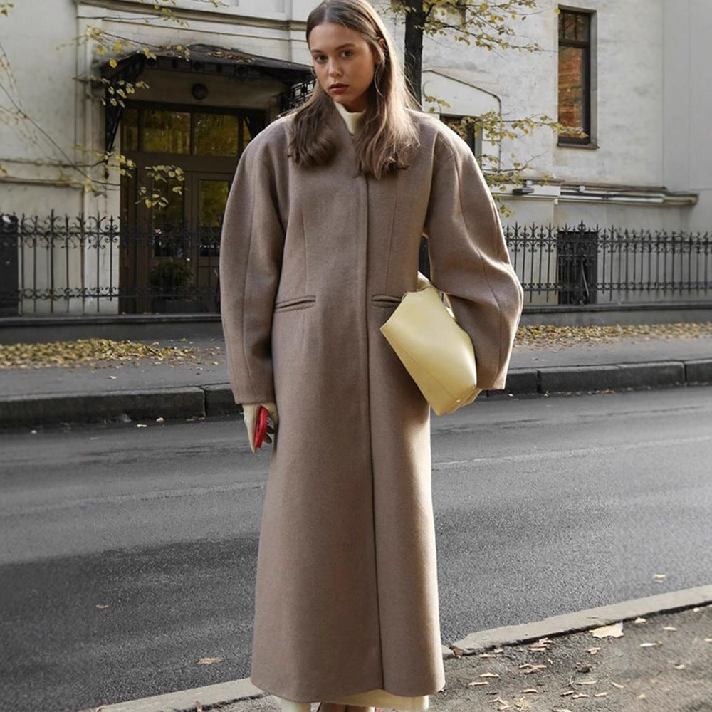 Damer Oversized Ullkappa med diskreta rynkor Eva Jonsson-Eva Jonsson