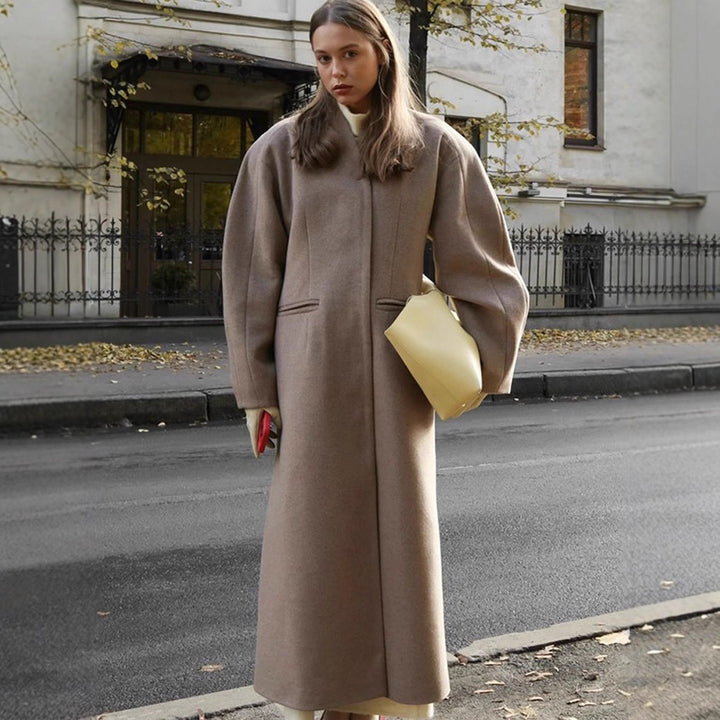 Damer Oversized Ullkappa med diskreta rynkor Eva Jonsson-Eva Jonsson