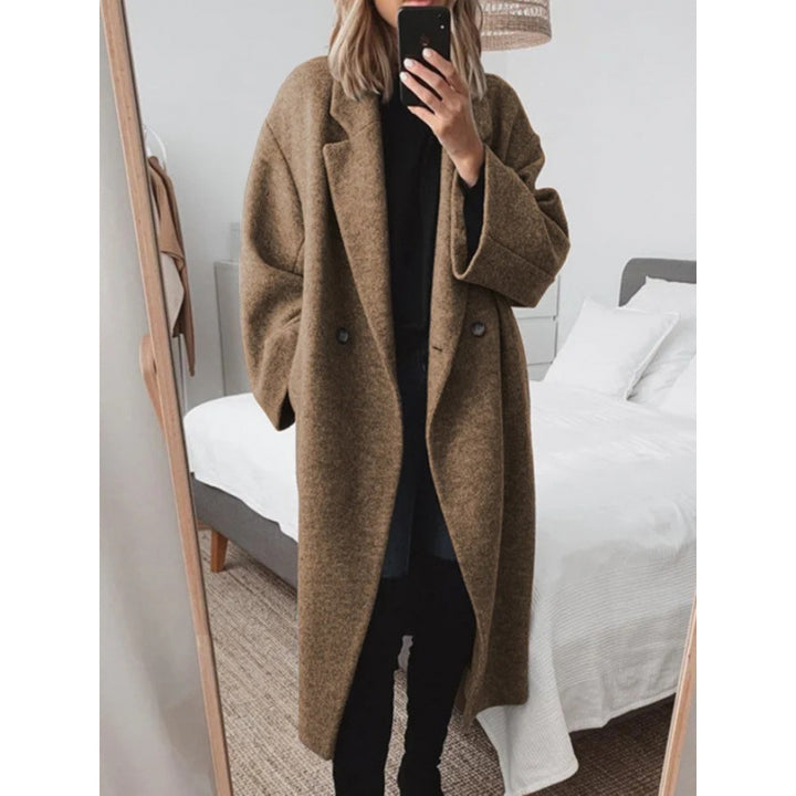 Damer Oversized Ullkappa med elegant slag och dubbel knappstängning Mirla-Eva Jonsson