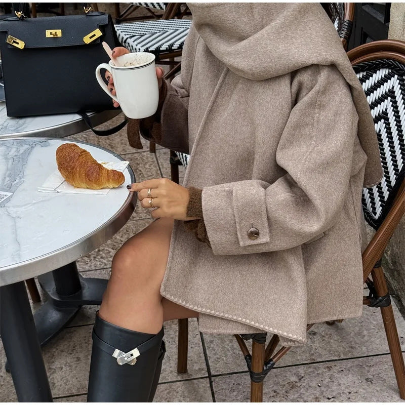 Damer Oversized Ullstickad jacka med praktisk knapplist Mirla-Eva Jonsson
