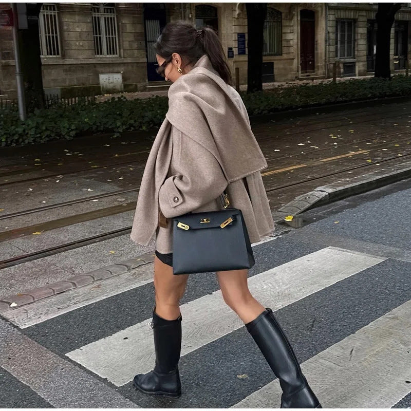 Damer Oversized Ullstickad jacka med praktisk knapplist Mirla-Eva Jonsson