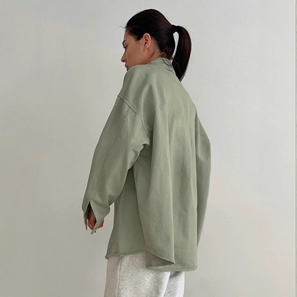 Damer Oversized Utility-Skjortjacka med praktiska fickor och avslappnad passform Mirla-Eva Jonsson