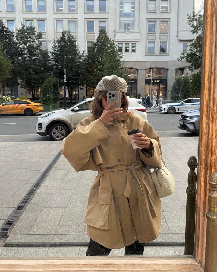 Damer Oversized Utility-jacka med bälte och stora fickor Eva Jonsson-Eva Jonsson