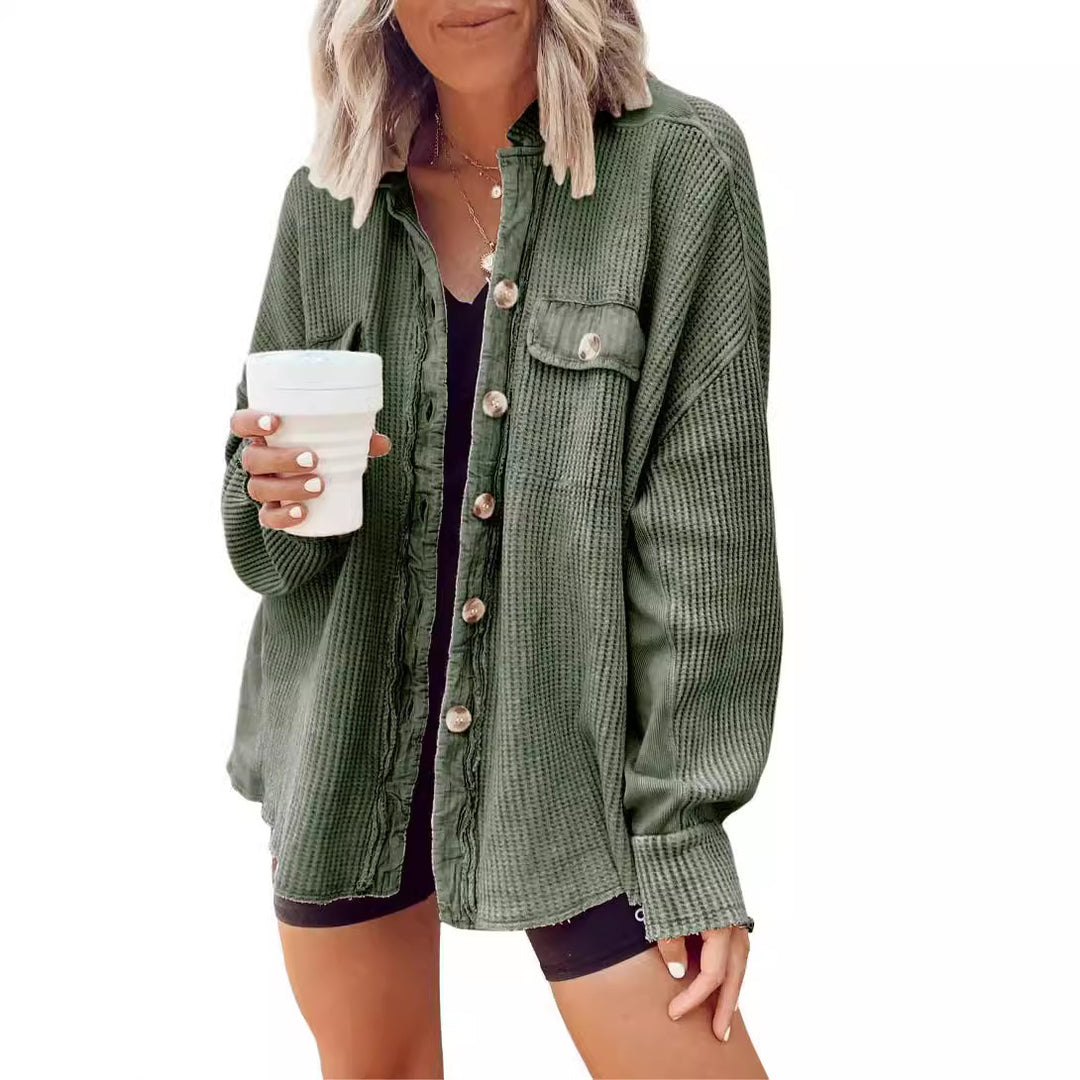Damer Oversized Våffelstruktur Skjortjacka Mirla-Eva Jonsson