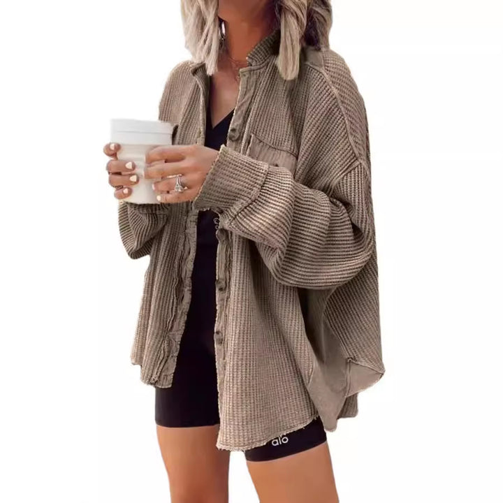 Damer Oversized Våffelstruktur Skjortjacka Mirla-Eva Jonsson
