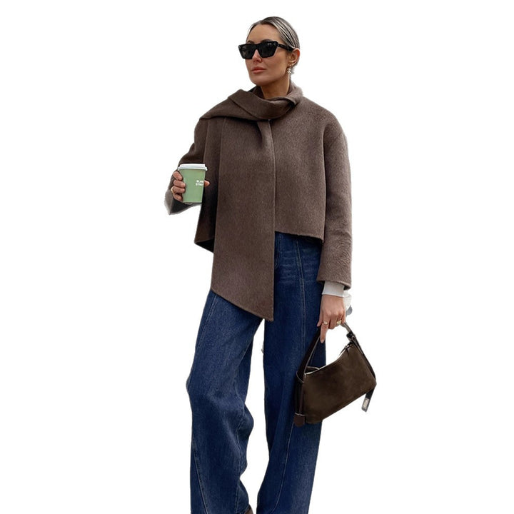 Damer Oversized Wrapjacka med fluffig krage Mirla-Eva Jonsson