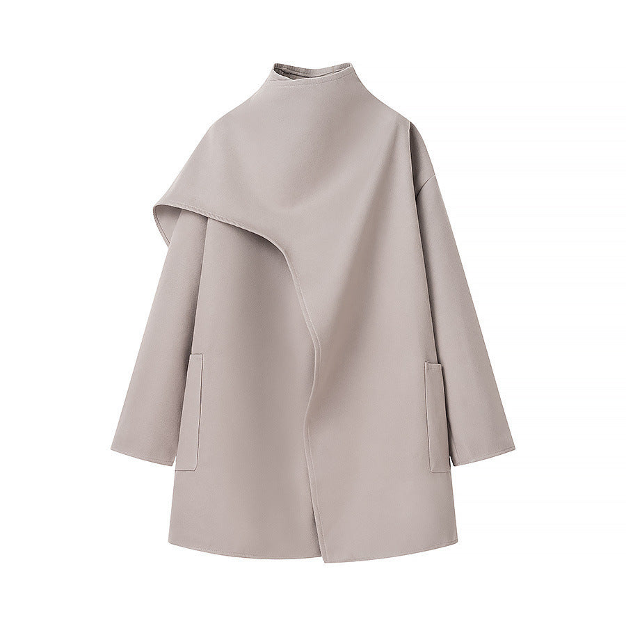 Damer Oversized övergångjacka med asymmetrisk skärning och praktiska fickor Mirla-Eva Jonsson