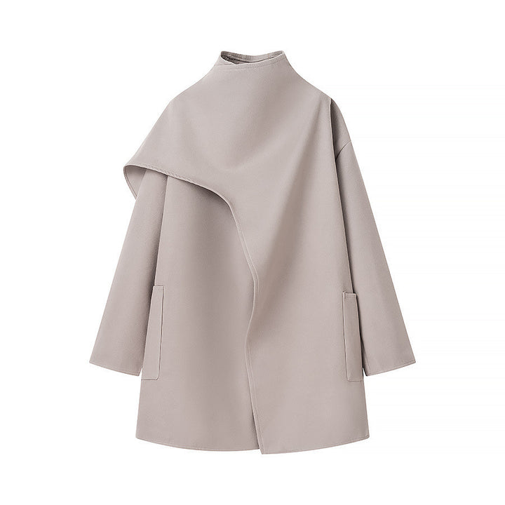 Damer Oversized övergångjacka med asymmetrisk skärning och praktiska fickor Mirla-Eva Jonsson