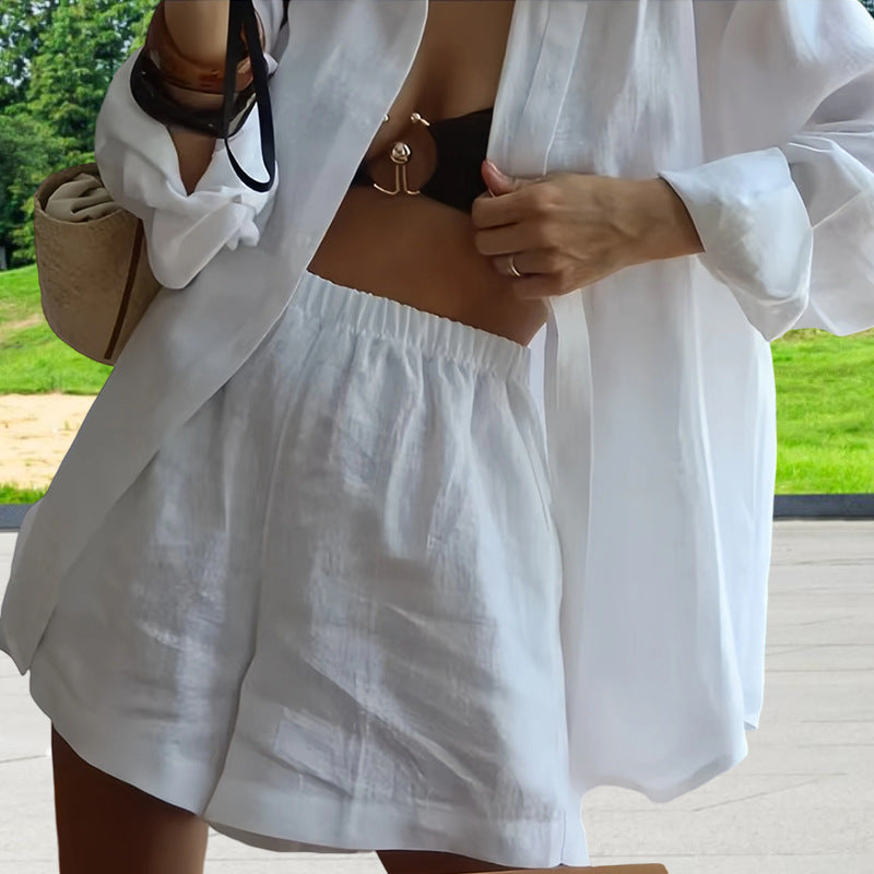 Damer Oversized skjortklänning med långa ärmar och asymmetrisk skärning Mirla-Eva Jonsson