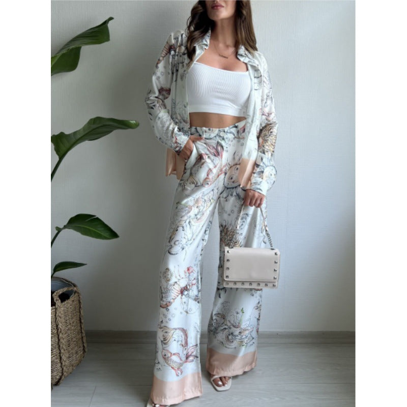 Damer Överskuren Satin-byxdress med blommigt mönster Eva Jonsson-Eva Jonsson