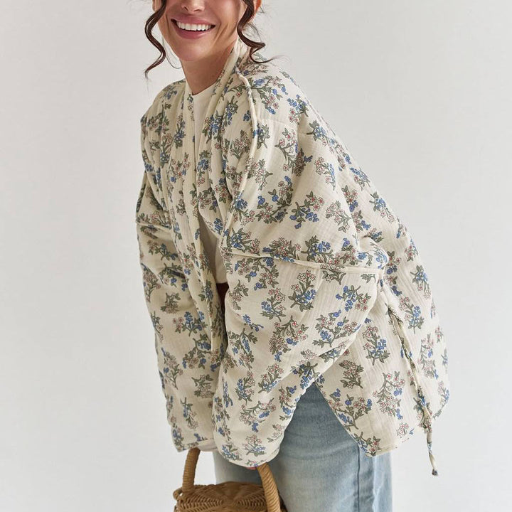 Damer Patchwork Steppjacka med blommönster Mirla-Eva Jonsson