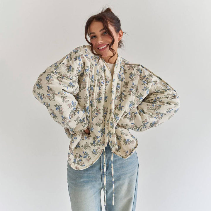 Damer Patchwork Steppjacka med blommönster Mirla-Eva Jonsson