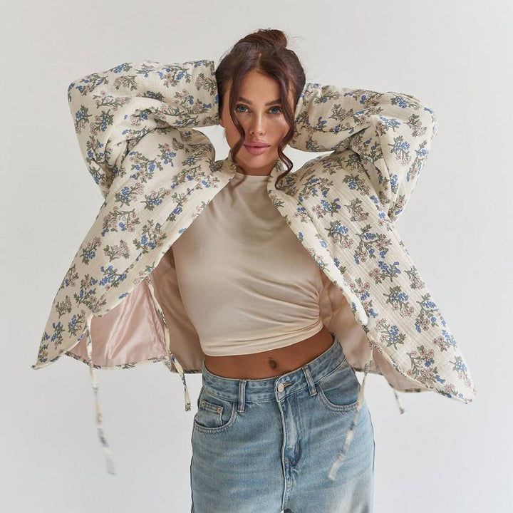Damer Patchwork Steppjacka med blommönster Mirla-Eva Jonsson