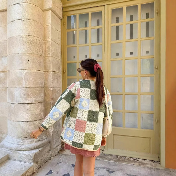 Damer Patchwork-Steppjacka med praktiska fickor Mirla-Eva Jonsson