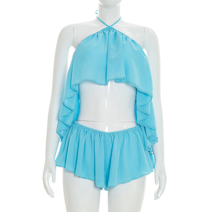 Damer Paty-set med vinge dekoration och elastiska shorts Mirla-Eva Jonsson