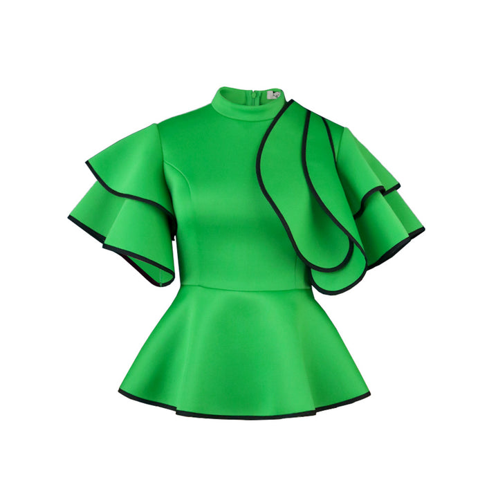 Damer Peplum-top med utstickande volanger och asymmetrisk skärning Mirla-Eva Jonsson