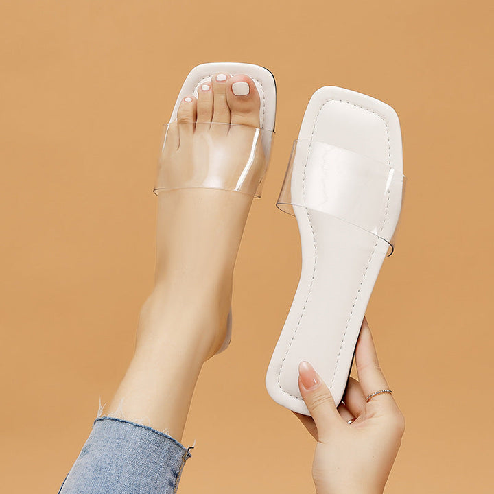 Damer Platta Transparenta Tofflor med Ergonomisk Fotbäddsteknologi Mirla-Eva Jonsson