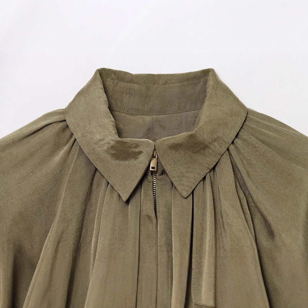 Damer Plisserad Blus med Elegant Ståkrage Mirla-Eva Jonsson