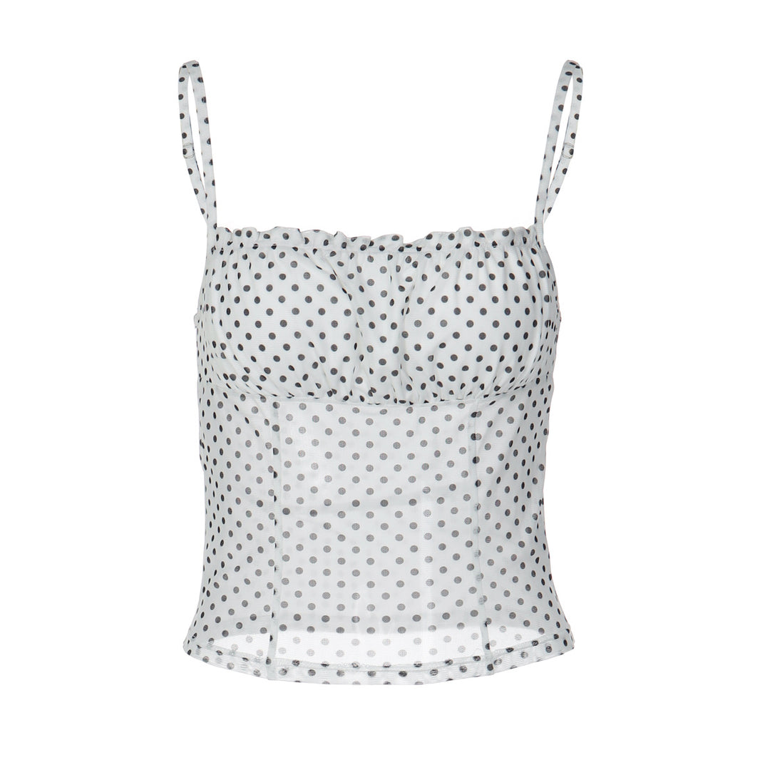 Damer Polka Dot Crop Top med justerbara axelremmar Mirla-Eva Jonsson