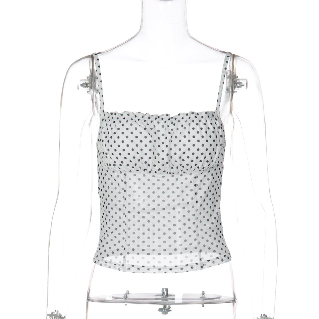 Damer Polka Dot Crop Top med justerbara axelremmar Mirla-Eva Jonsson