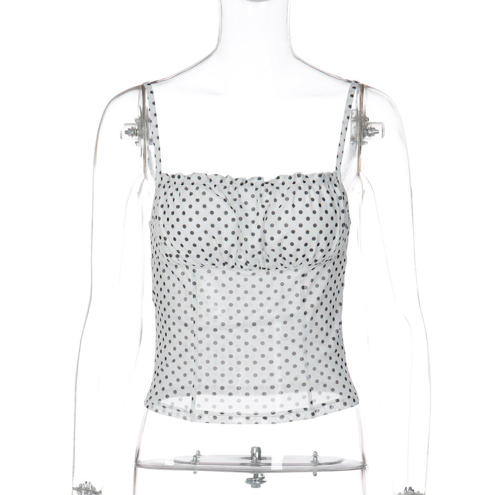 Damer Polka Dot Crop Top med justerbara axelremmar Mirla-Eva Jonsson