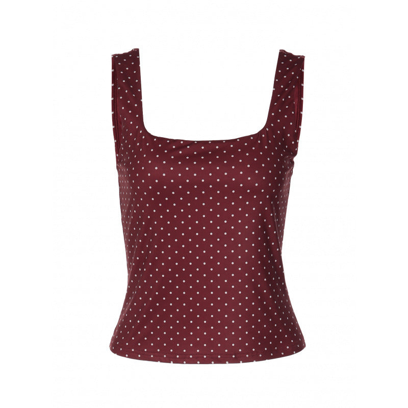 Damer Polka-Dot Topp med smal passform och fyrkantig halsringning Mirla-Eva Jonsson