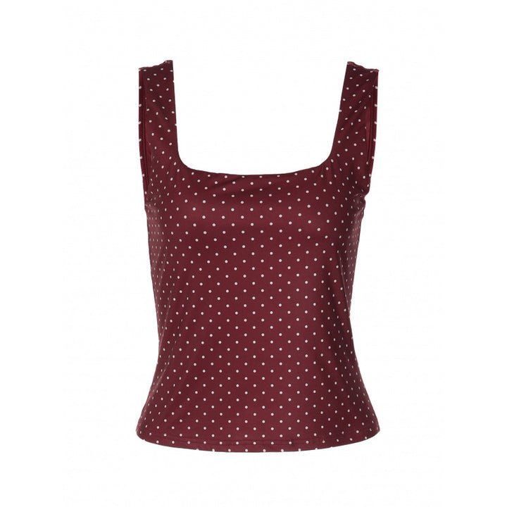 Damer Polka-Dot Topp med smal passform och fyrkantig halsringning Mirla-Eva Jonsson