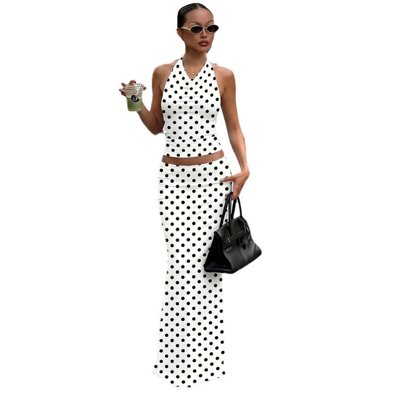 Damer Polka Dots Maxiklänning Set Mirla-Eva Jonsson