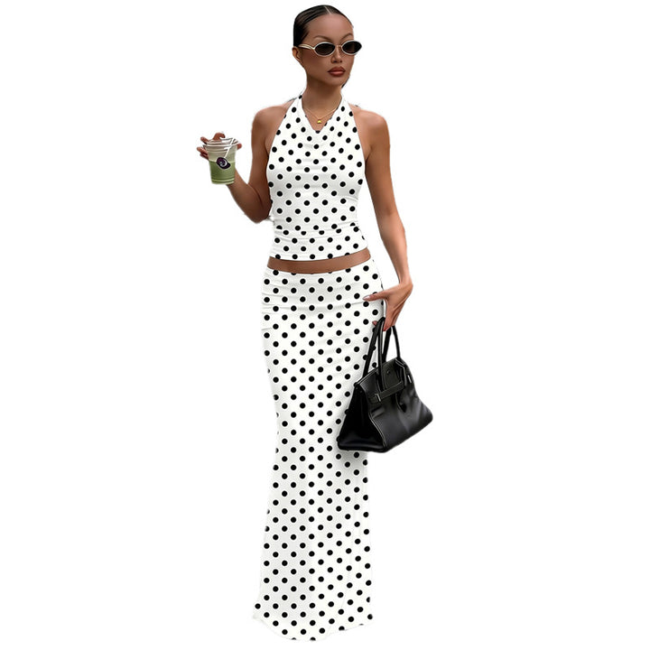 Damer Polka Dots Maxiklänning Set Mirla-Eva Jonsson