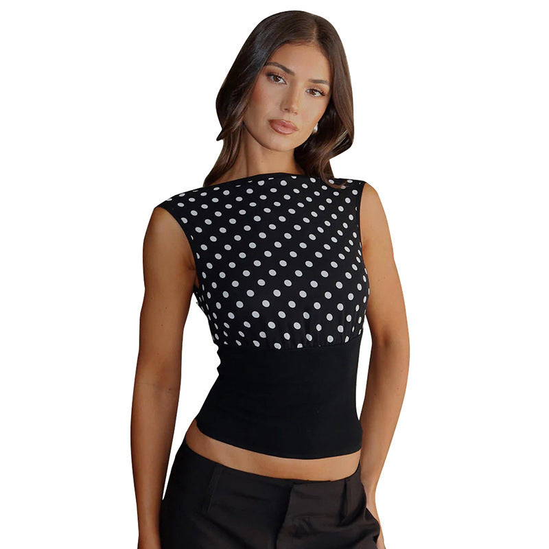 Damer Polka-Dots topp med elastisk midja Mirla-Eva Jonsson
