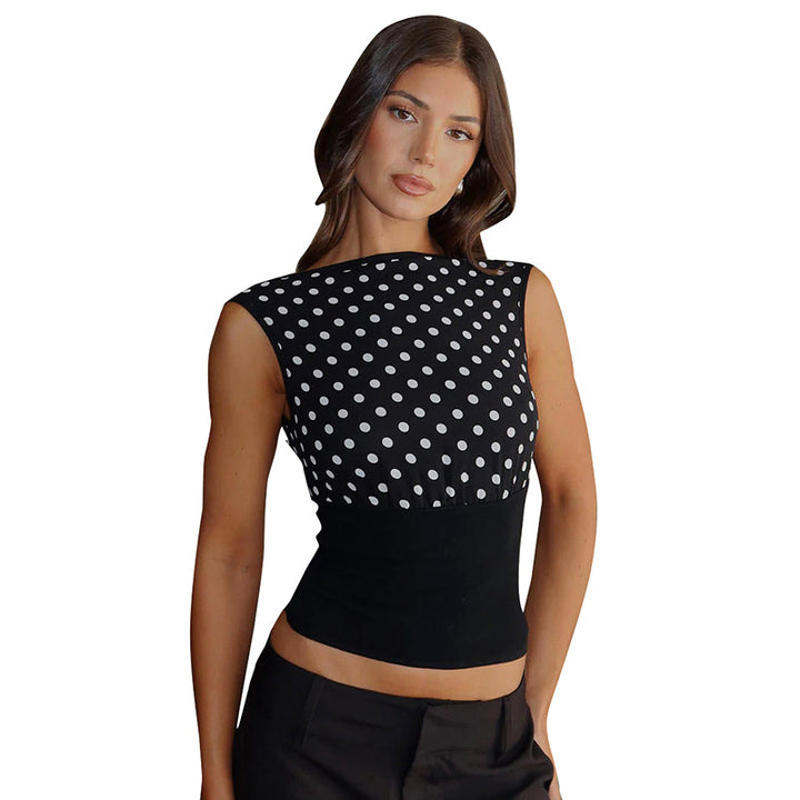 Damer Polka-Dots topp med elastisk midja Mirla-Eva Jonsson