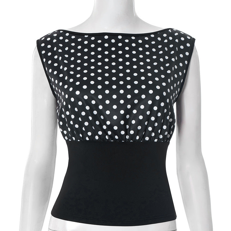 Damer Polka-Dots topp med elastisk midja Mirla-Eva Jonsson