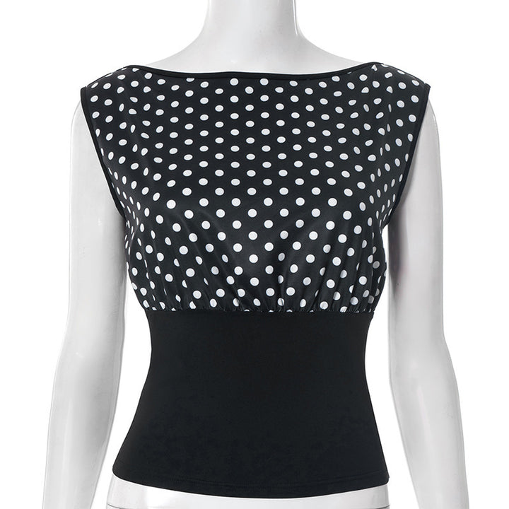 Damer Polka-Dots topp med elastisk midja Mirla-Eva Jonsson