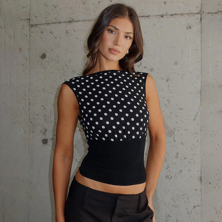 Damer Polka-Dots topp med elastisk midja Mirla-Eva Jonsson