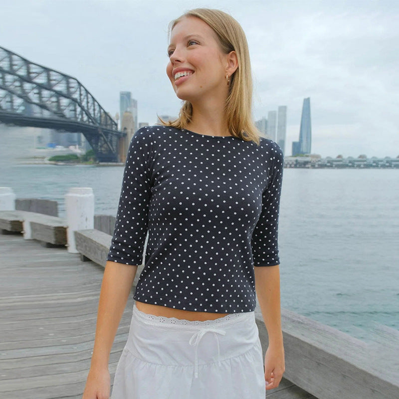 Damer Polka-Prick Långärmad skjorta med bekväm passform och modernt design Mirla-Eva Jonsson