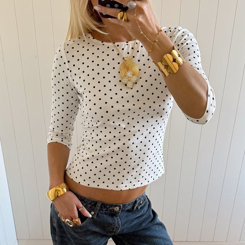 Damer Polka-Prick Långärmad skjorta med bekväm passform och modernt design Mirla-Eva Jonsson