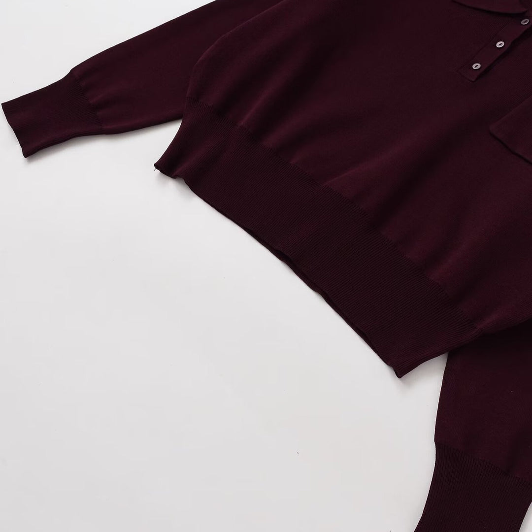 Damer Poloshirt med lång ärm och påsydd ficka Mirla-Eva Jonsson