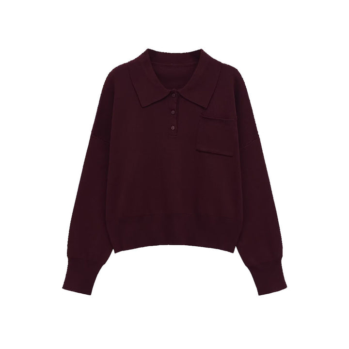 Damer Poloshirt med lång ärm och påsydd ficka Mirla-Eva Jonsson