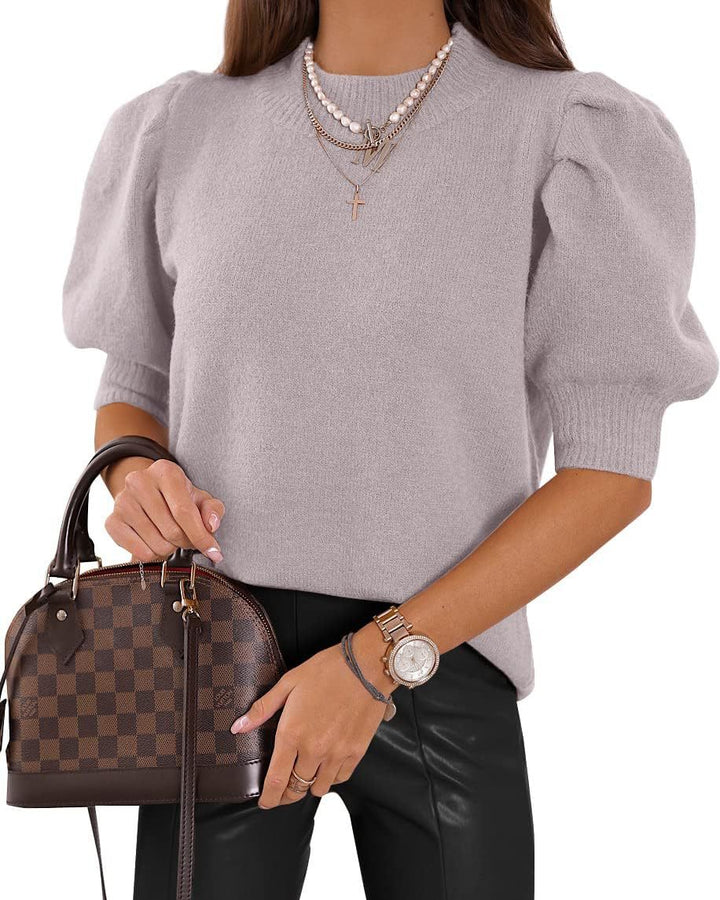Damer Puffärmar Stickad tröja Mirla-Eva Jonsson